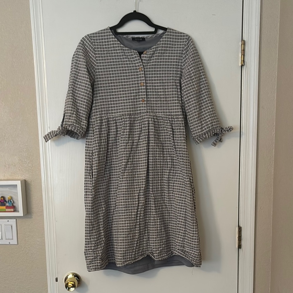 Roolee Gray Checkered Women's Dress